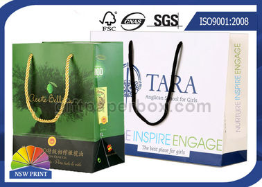 Fancy Personalized Printing White Paper Bags with Long Cotton String Handle