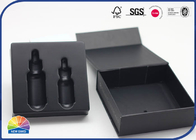 Matt Lamination Magnetic Closure Customzied Logo Szie Black Foldable Gift Box With Plastic Foil