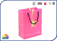 Gloss Lamination Paper Gift Bag With Ribbon Decoration Nylon Ropes