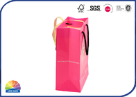 Gloss Lamination Paper Gift Bag With Ribbon Decoration Nylon Ropes