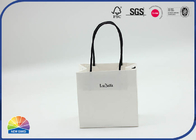 4c Printed Customized Logo White Kraft Paper Shopping Bag With Paper Handle
