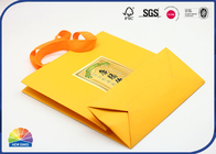Eco Friendly 250gsm Coated Paper Gift Shopping Bags Orange Color Matt Lamination