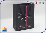 Matte Black Paper Shopping Bags Cotton Ropes For Barber Shop Shampoo Packaging