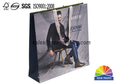 Flat Cotton Ribbon Handle Luxury Custom Paper Shopping Bags Carry Bag OEM ODM