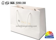 High End Custom Hot Gold Stamping Embossing Logo White Shopping Paper Bag
