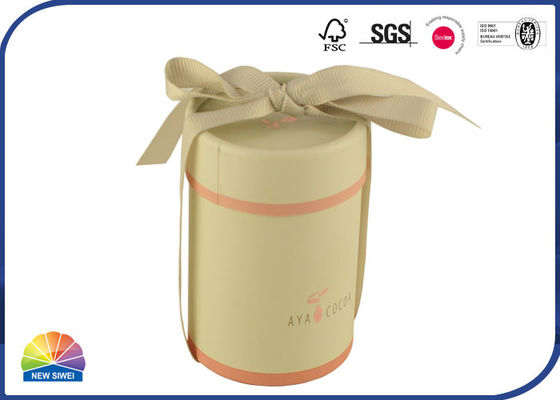 Custom Round Paper Tube Packaging Cylinder Paper Box With Ribbon Bowknot