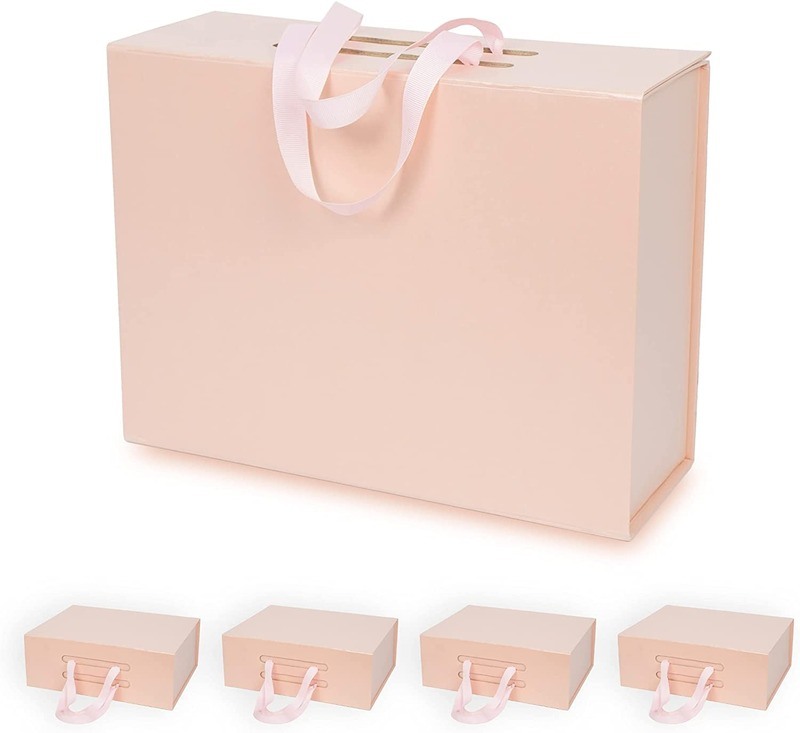 Glossy Surface Paper Foldable Gift Box in Rectangle Shape for Easy Storage