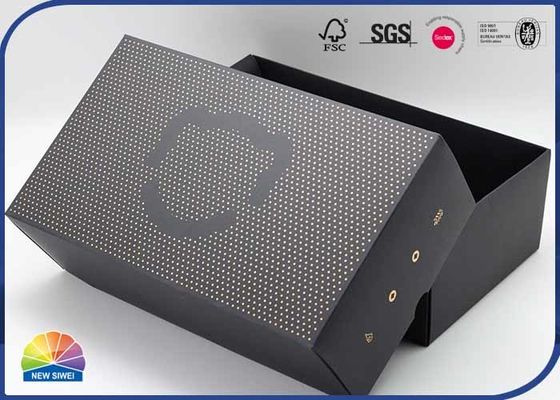 350gsm μαύρη χαρτονιού ορθογωνίων συσκευασίας σφράγιση φύλλων αλουμινίου κιβωτίων χρυσή